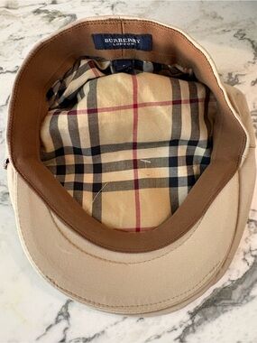 Burberry Tan Beige Cap with Signature Check Lining